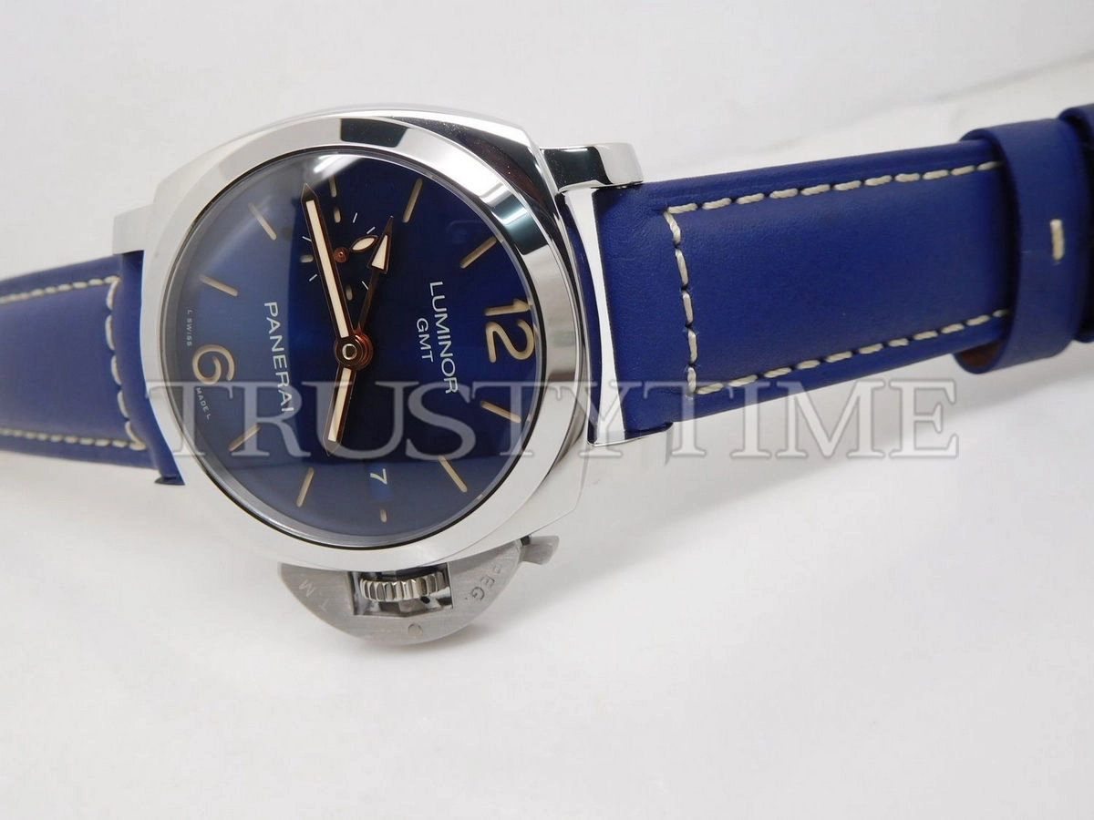 Копия часов Panerai Luminor 1950 3 Days GMT Automatic Acciaio Boutique Blue 42mm PAM00688 Арт.PN-0711