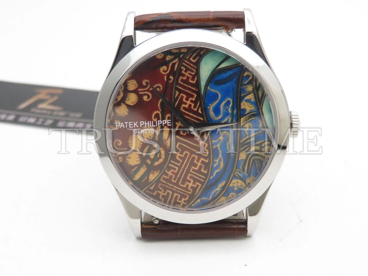 Копия часов Patek Philippe Calatrava Bhutan Textiles 38mm 5077P-102 Арт.PP-0664