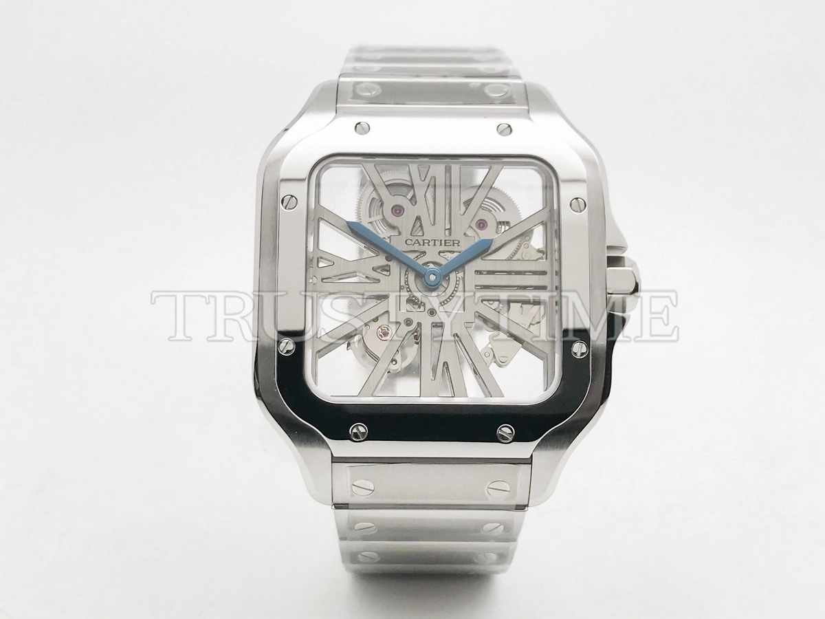Копия часов Cartier Santos de Cartier Large Skeleton 40mm WHSA0019 Арт.CR-0989