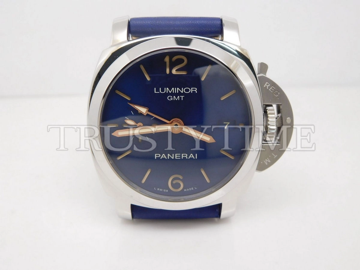 Копия часов Panerai Luminor 1950 3 Days GMT Automatic Acciaio Boutique Blue 42mm PAM00688 Арт.PN-0711
