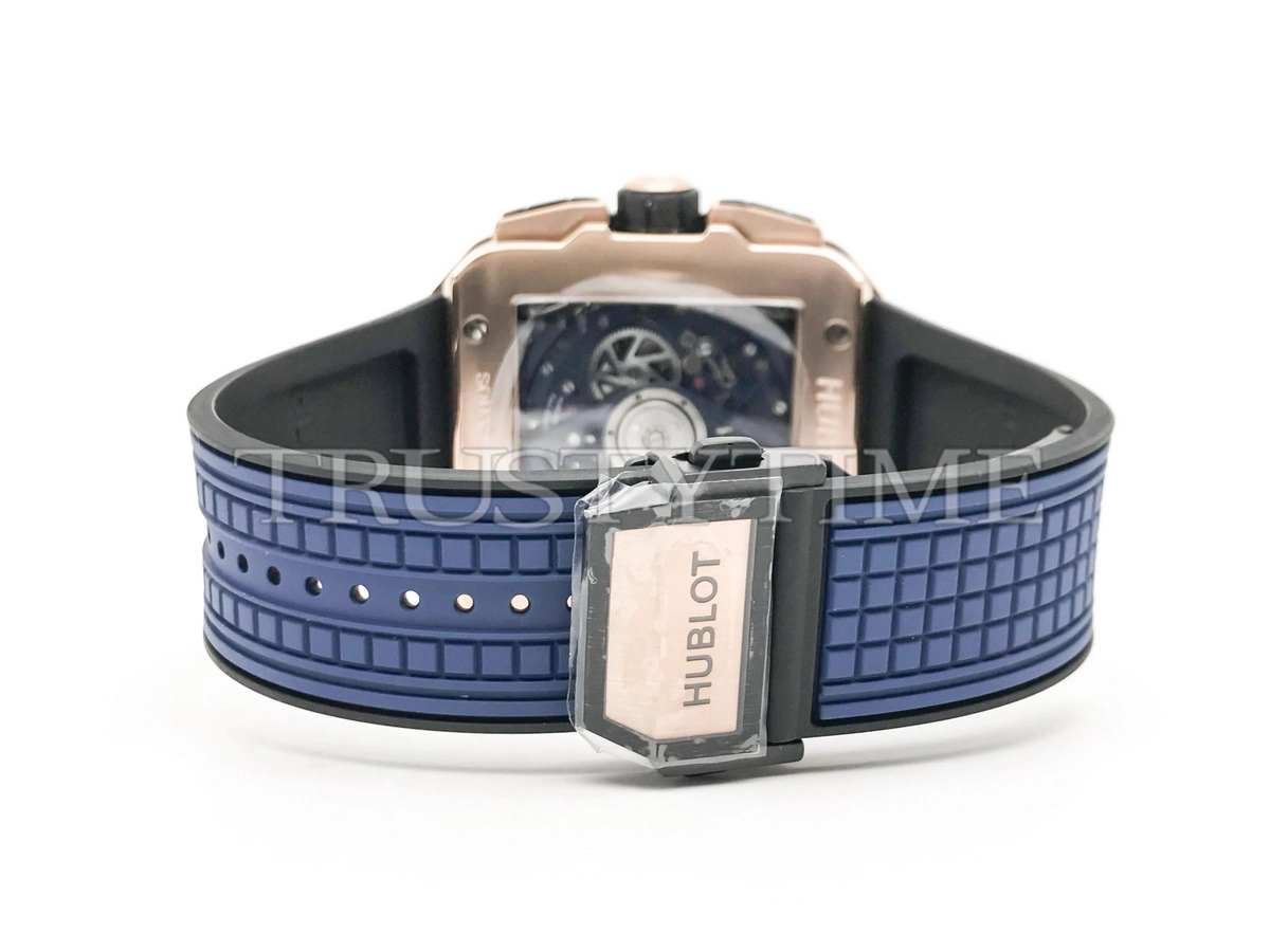 Копия часов Hublot Square Bang Unico King Gold Blue Ceramic 821.OL.5180.RX Арт.HB-1284