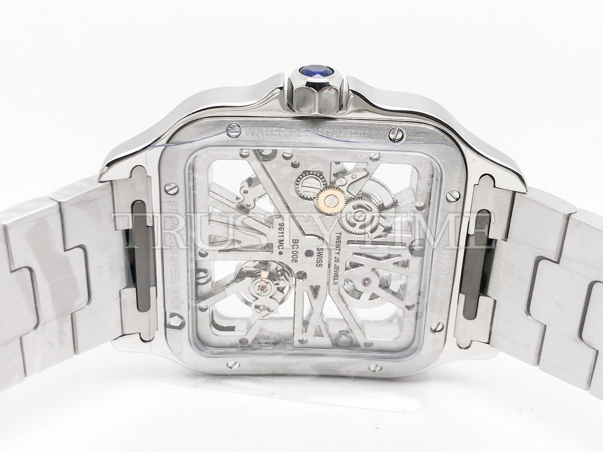 Копия часов Cartier Santos de Cartier Large Skeleton 40mm WHSA0019 Арт.CR-0989