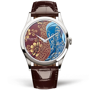 Копия часов Patek Philippe Calatrava Bhutan Textiles 38mm 5077P-102 Арт.PP-0664