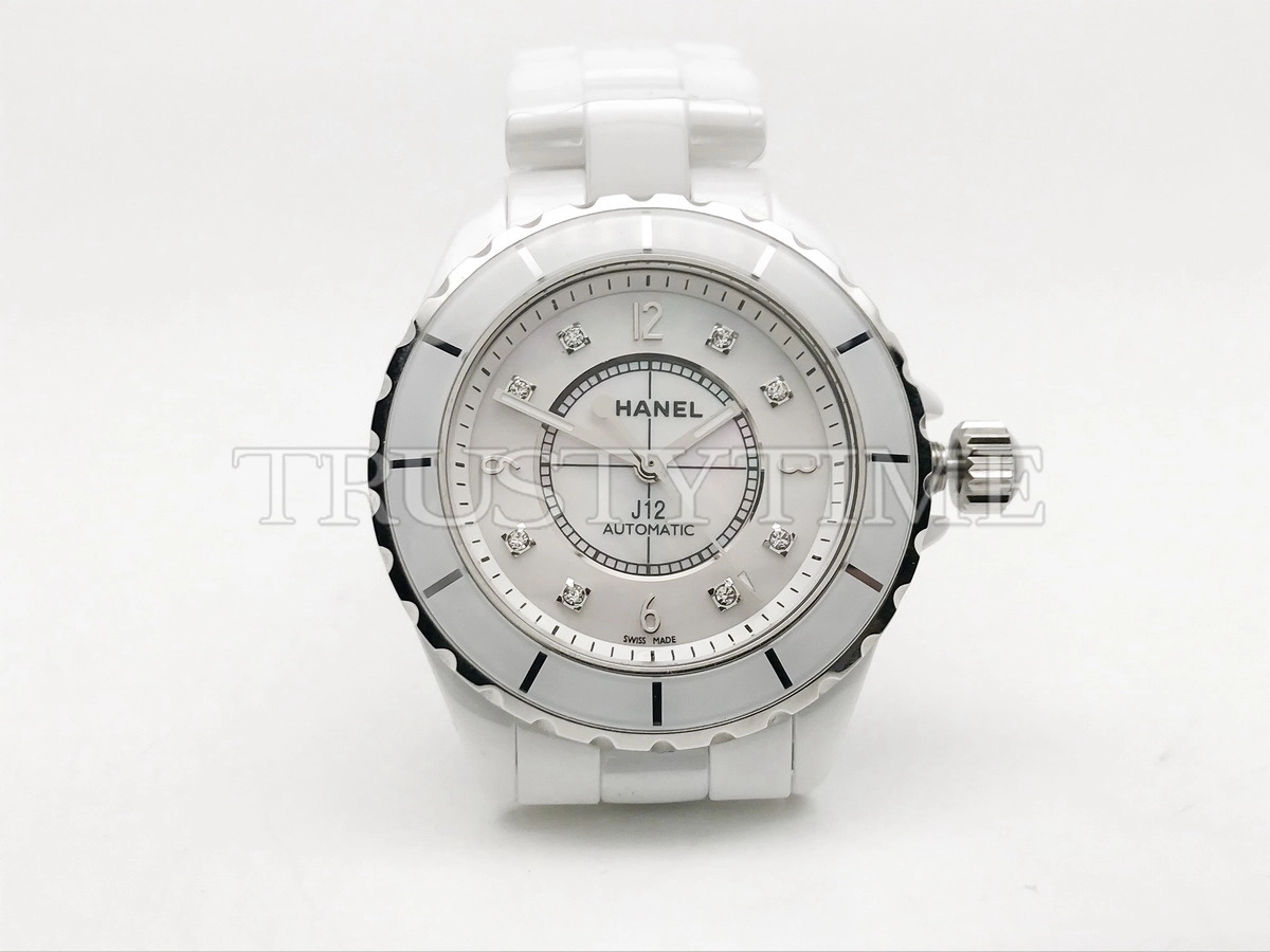 Копия часов Chanel J-12 White Mother-Of-Pearl And Diamond Dial 38 H2423 Арт.CN-0289