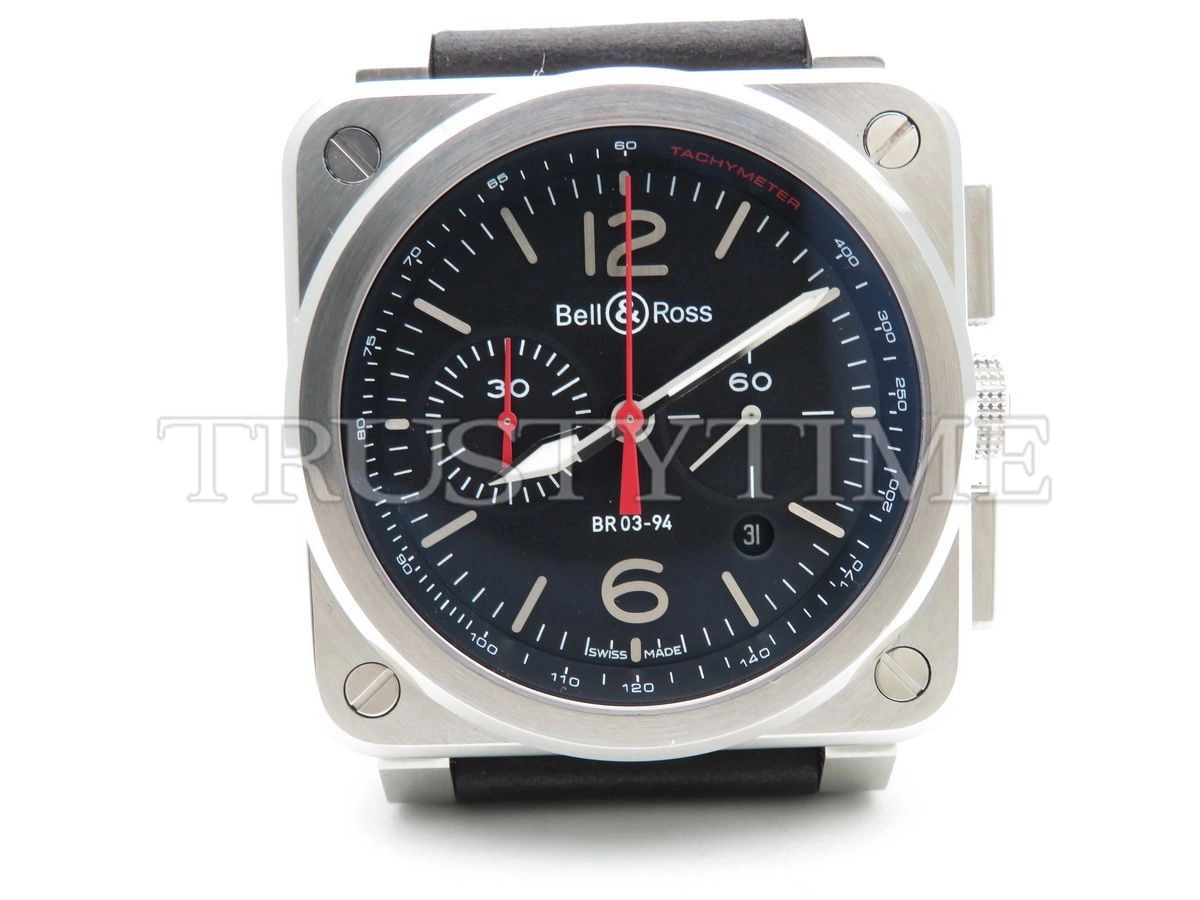 Копия часов Bell & Ross BR 03-94 Black Steel Chronograph BR0394-BLC-ST/SCA Арт.BR-0250