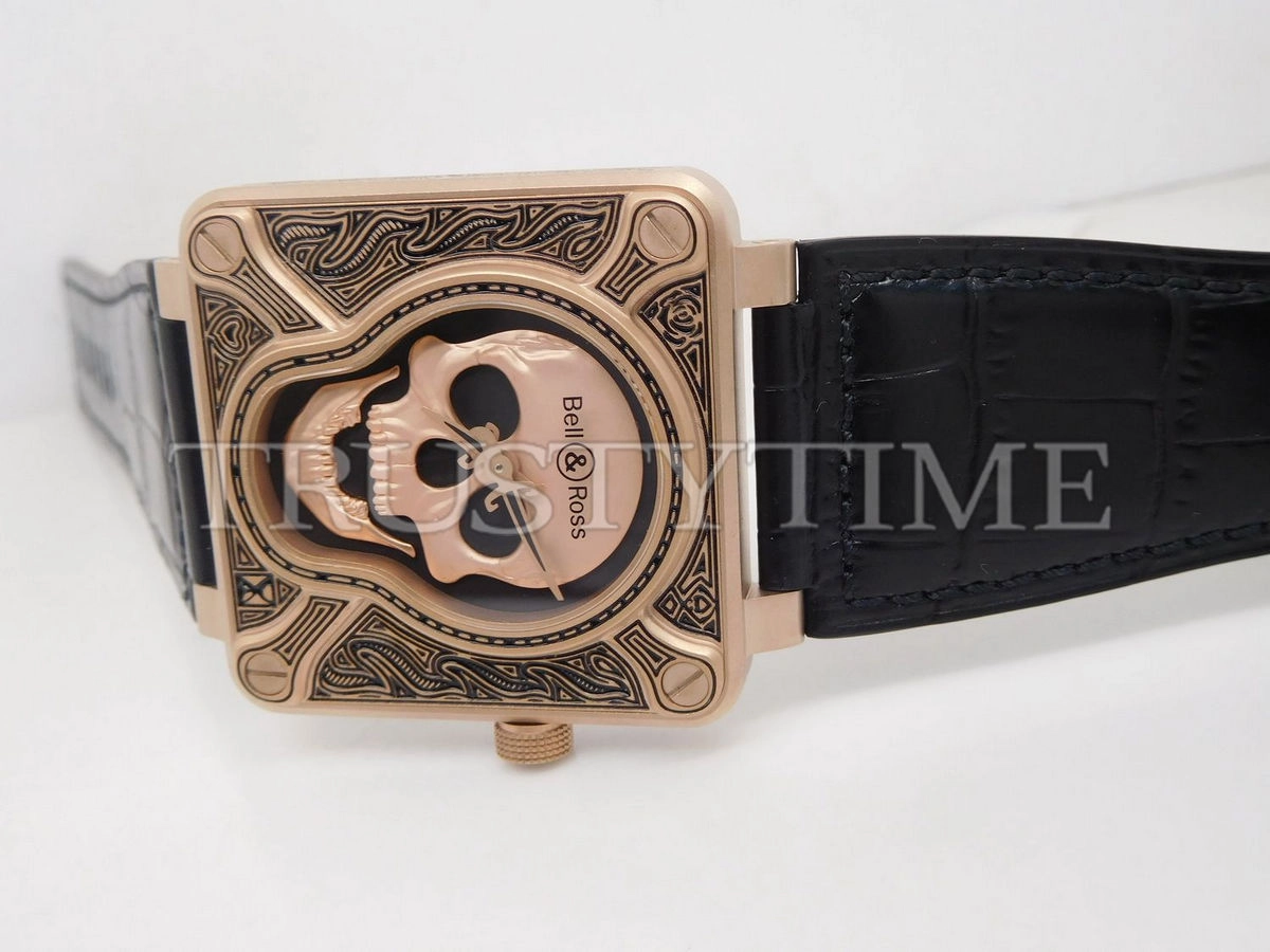 Копия часов Bell & Ross BR 01 Skull Burning BR0192-BURNSK-BR Арт.BR-0196