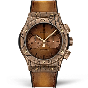 Копия часов Hublot Classic Fusion Chronograph Berluti Cold Gold 45mm 521.BZ.05IG.VR.BER19 Арт.HB-0941