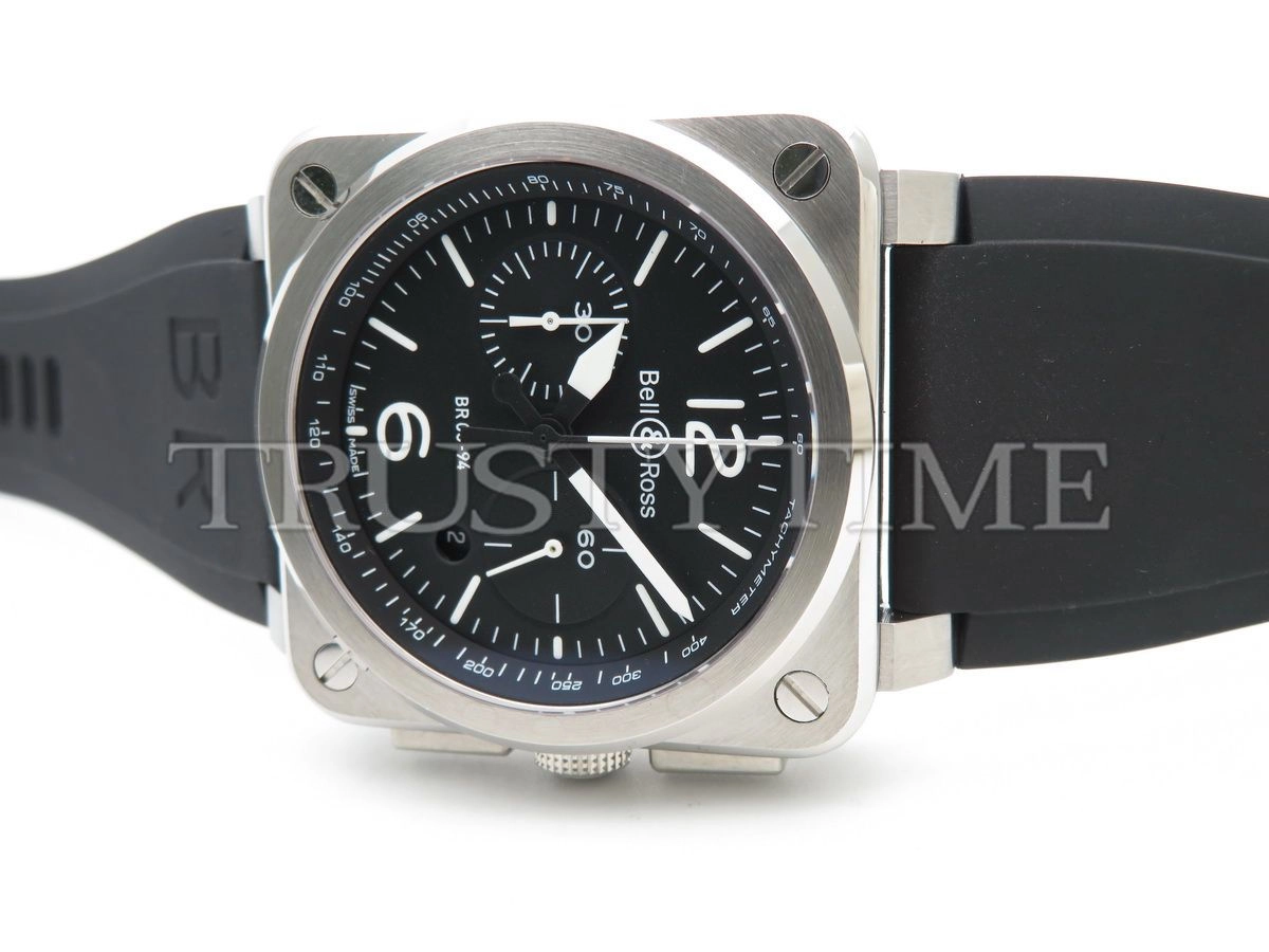 Копия часов Bell & Ross BR 03-94 Steel Chronograph BR0394-BL-SI/SCA Арт.BR-0256