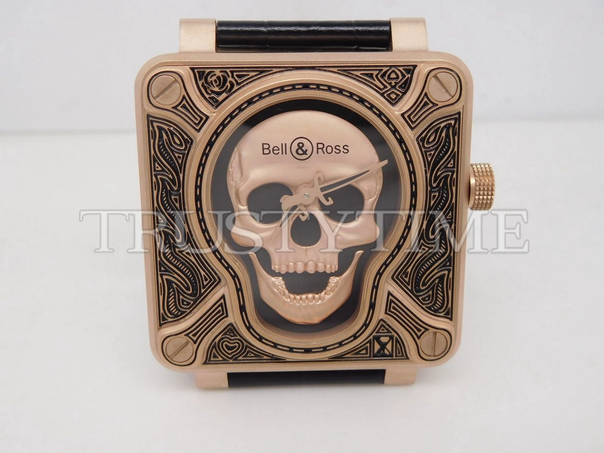 Копия часов Bell & Ross BR 01 Skull Burning BR0192-BURNSK-BR Арт.BR-0196
