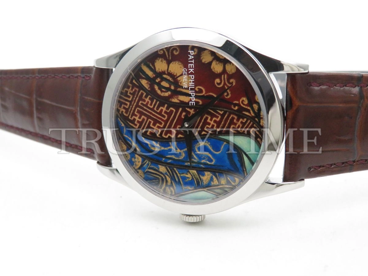 Копия часов Patek Philippe Calatrava Bhutan Textiles 38mm 5077P-102 Арт.PP-0664