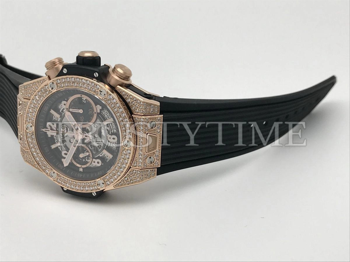 Копия часов Hublot Big Bang Unico King Gold Pave 44mm 421.OX.1180.RX.1704 Арт.HB-0966