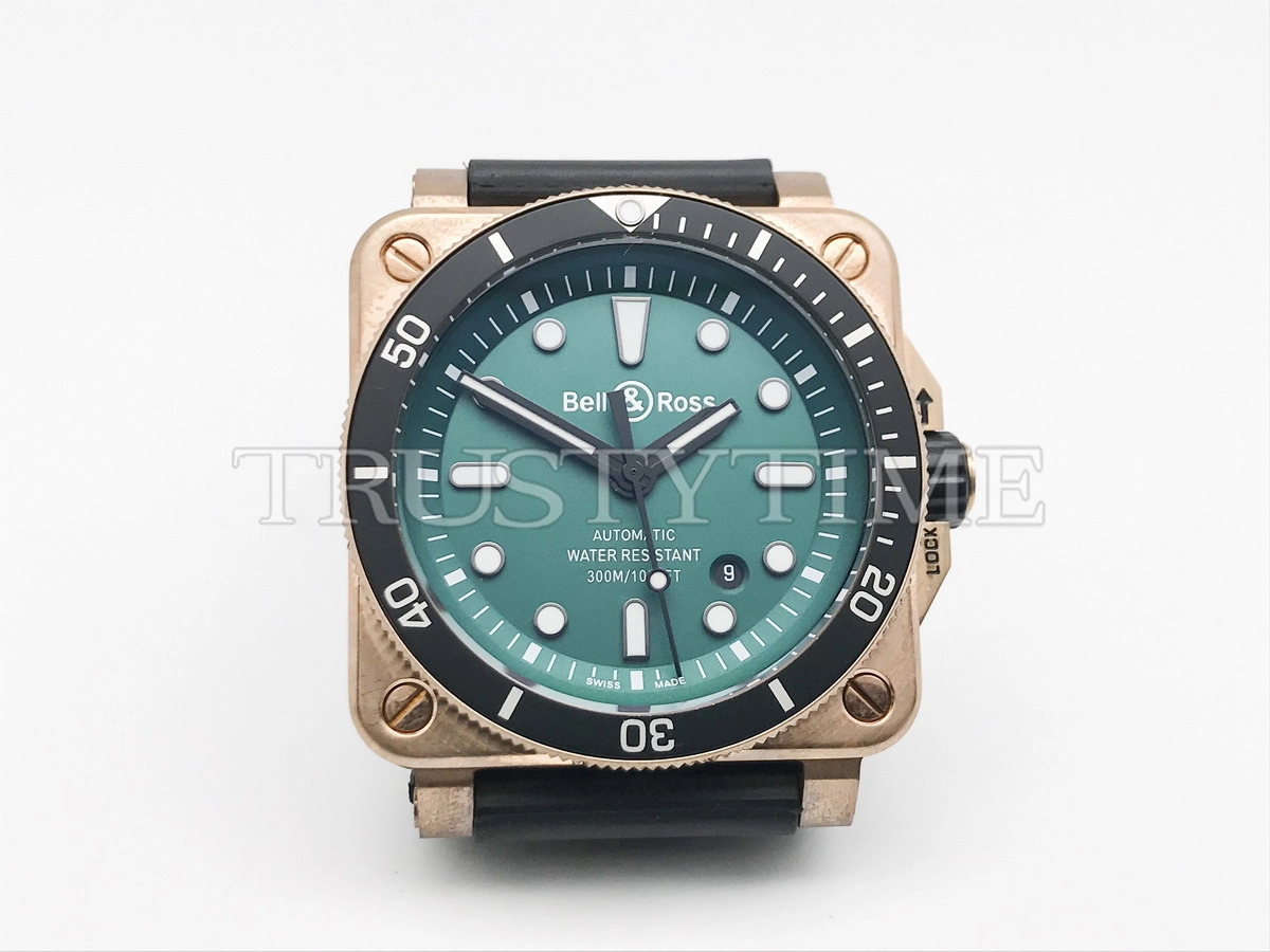 Копия часов Bell & Ross BR 03-92 Diver Black & Green Bronze BR0392-D-LT-BR/SRB Арт.BR-0310