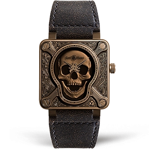 Копия часов Bell & Ross BR 01 Skull Burning BR0192-BURNSK-BR Арт.BR-0196