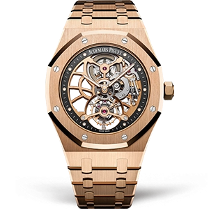 Копия часов Audemars Piguet Royal Oak Tourbillon Extra-Thin Openworked Rose Gold 26518OR.OO.1220OR.01 Арт.AP-0483