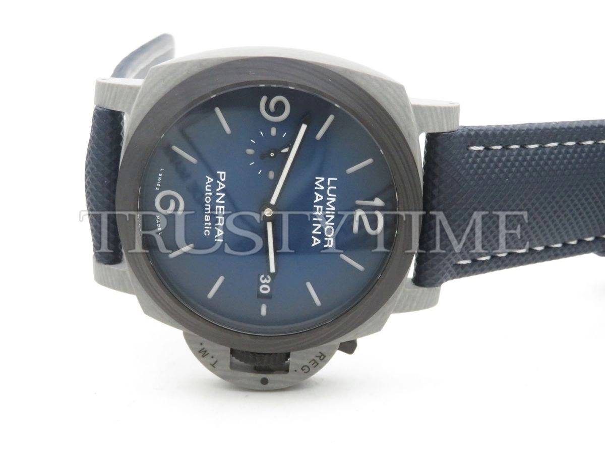 Копия часов Panerai Luminor 1950 3 Days Fibratech Volcano Blu 44mm PAM01663 Арт.PN-0823