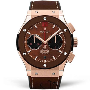 Копия часов Hublot Classic Fusion Chronograph Forbiden X King Gold Brown Ceramic 45mm 521.OC.0589.VR.OPX14 Арт.HB-0935