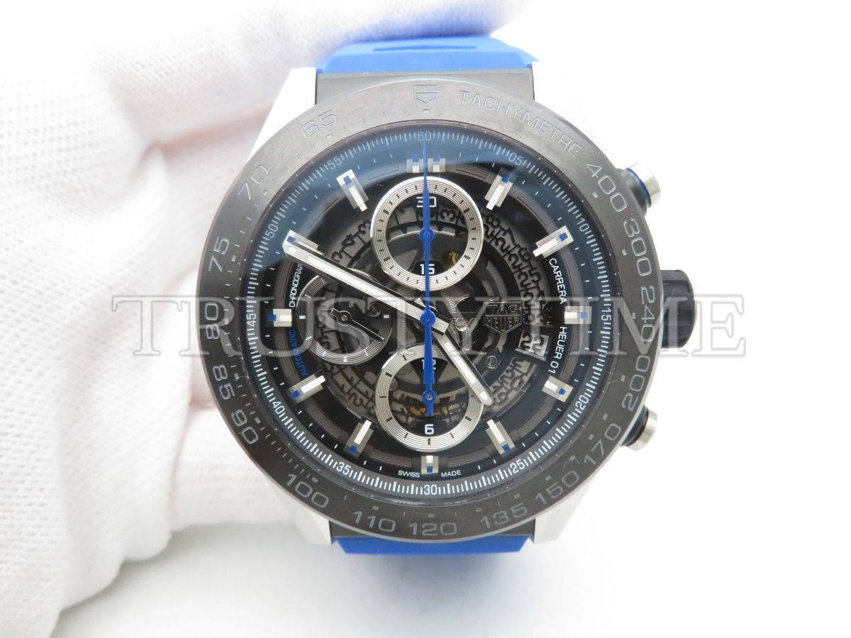 Копия часов Tag Heuer Carrera Calibre HEUER 01 Chronograph 45mm CAR2A1T.FT6052 Арт.TG-0400
