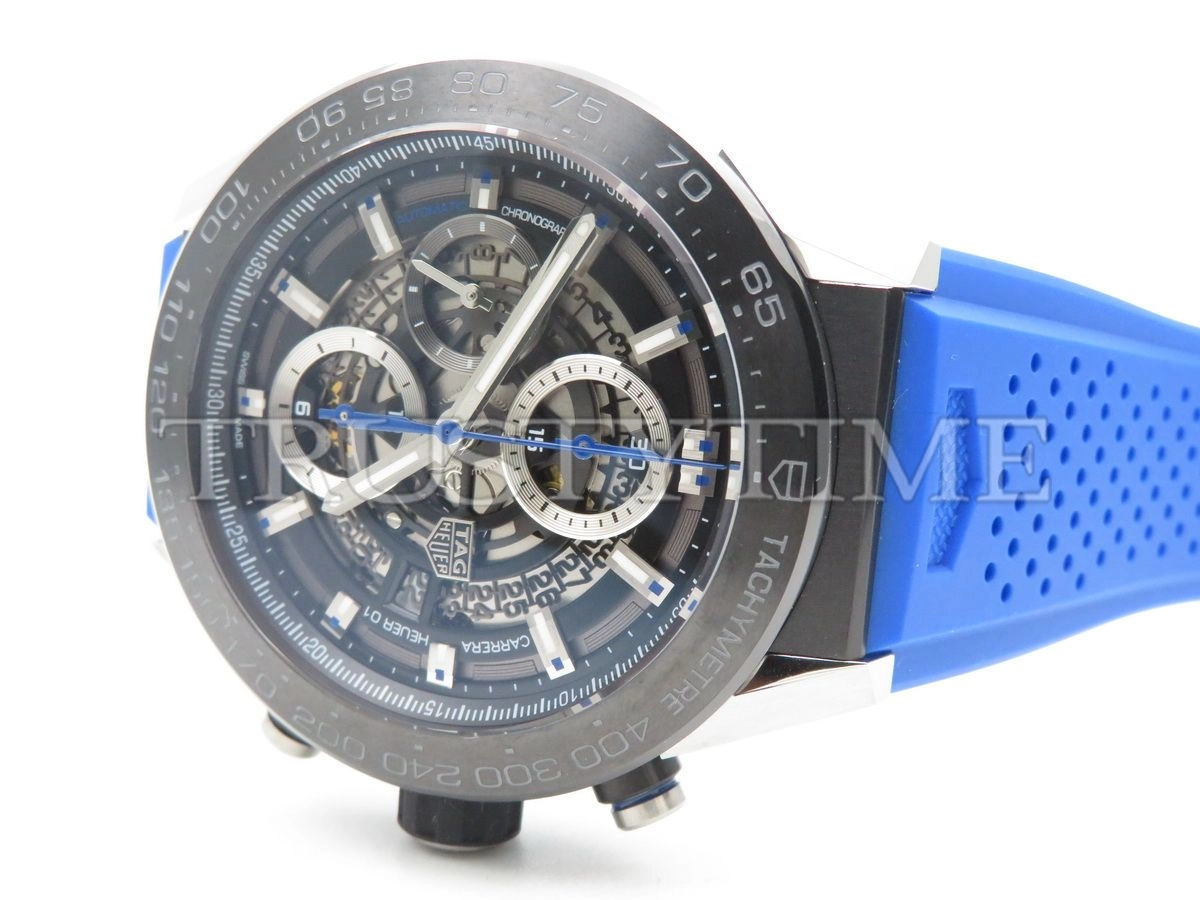 Копия часов Tag Heuer Carrera Calibre HEUER 01 Chronograph 45mm CAR2A1T.FT6052 Арт.TG-0400