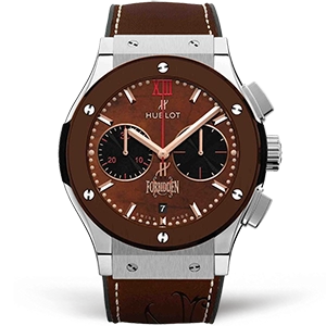 Копия часов Hublot Classic Fusion Chronograph Forbiden X Titanium Brown Ceramic 45mm 521.NC.0589.VR.OPX14 Арт.HB-0934