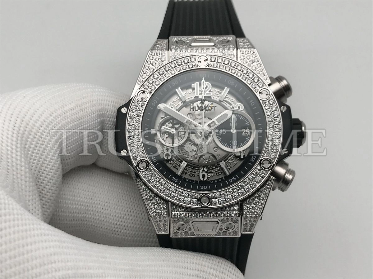 Копия часов Hublot Big Bang Unico Titanium Pave 44mm 421.NX.1170.RX.1704 Арт.HB-0963