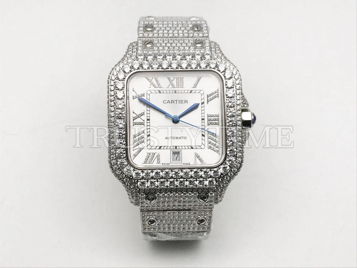 Копия часов Cartier Santos De Cartier 40 WSSA0018 Diamonds Арт.CR-0926