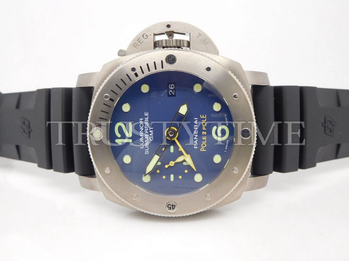 Копия часов Panerai Luminor Submersible 1950 3 Days GMT Automatic Titanio Pole 2 Pole 47mm PAM00719 Арт.PN-0753