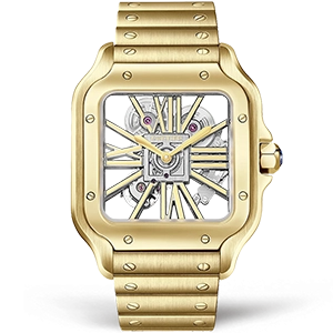Копия часов Cartier Santos de Cartier Large Skeleton 40mm WHSA0042 Арт.CR-0990