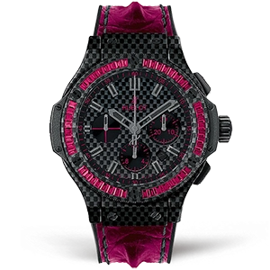 Копия часов Hublot Big Bang Carbon Bezel Baguette Rubies 44mm 301.QX.1730.HR.1902 Арт.HB-1060