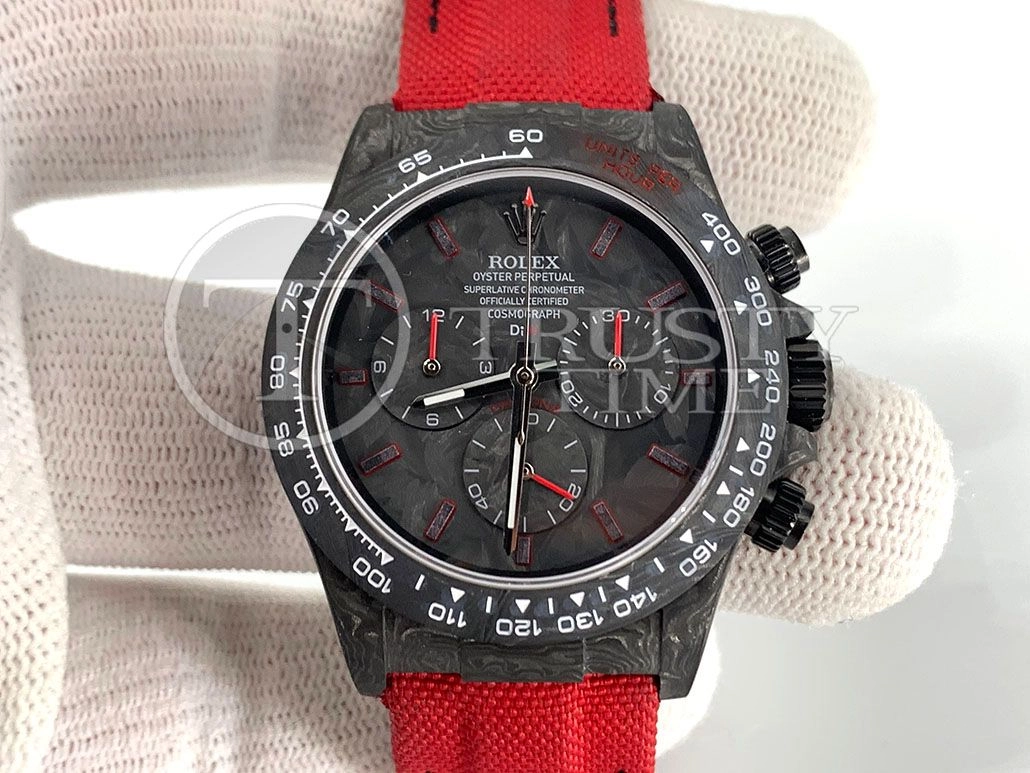 Копия часов Rolex Cosmograph Daytona DIW All Carbon Red Edition Арт.RX-2301