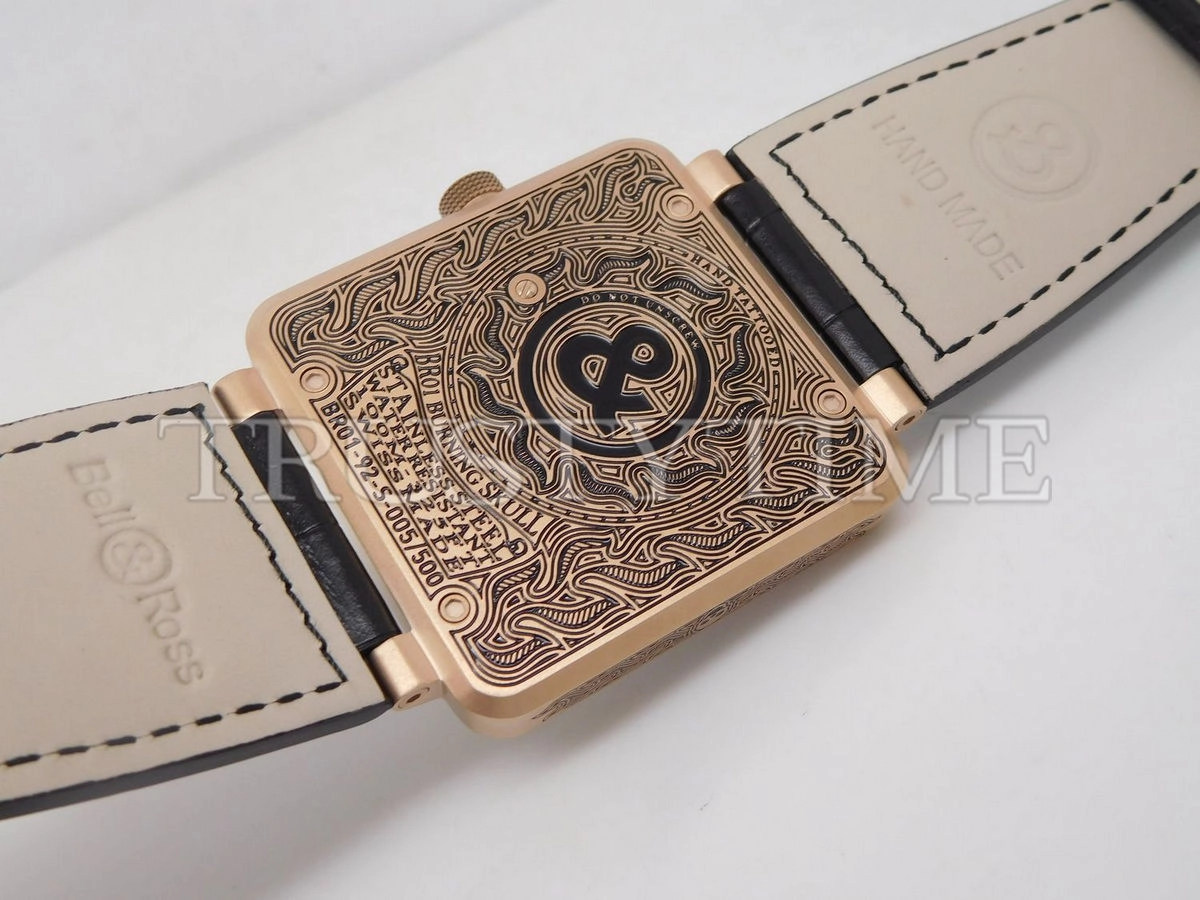 Копия часов Bell & Ross BR 01 Skull Burning BR0192-BURNSK-BR Арт.BR-0196