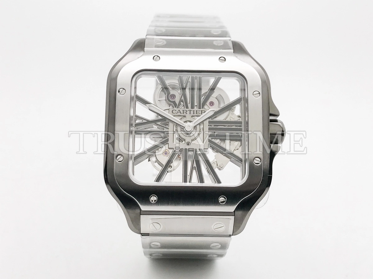 Копия часов Cartier Santos de Cartier Large Skeleton 40mm WHSA0027 Арт.CR-0896