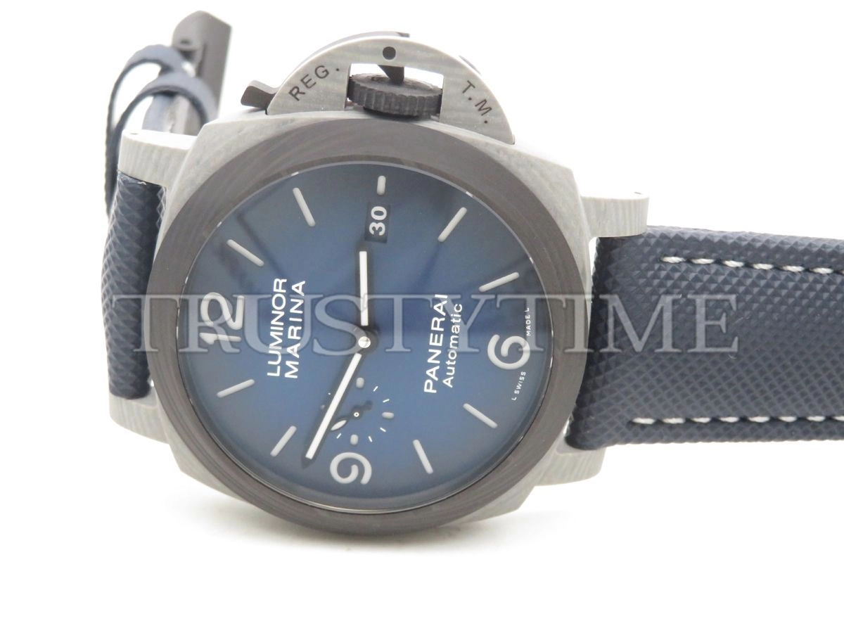 Копия часов Panerai Luminor 1950 3 Days Fibratech Volcano Blu 44mm PAM01663 Арт.PN-0823