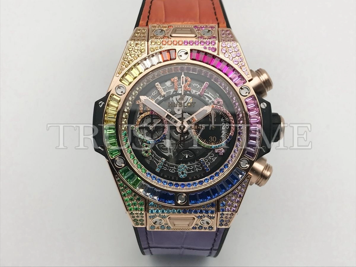 Копия часов Hublot Big Bang Unico Rainbow King Gold 44mm 411.OX.9910.LR.0999 Арт.HB-0969