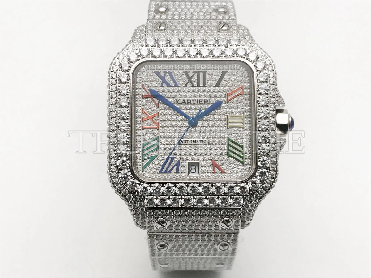 Копия часов Cartier Santos De Cartier 40 WSSA0018 Diamonds Арт.CR-0928
