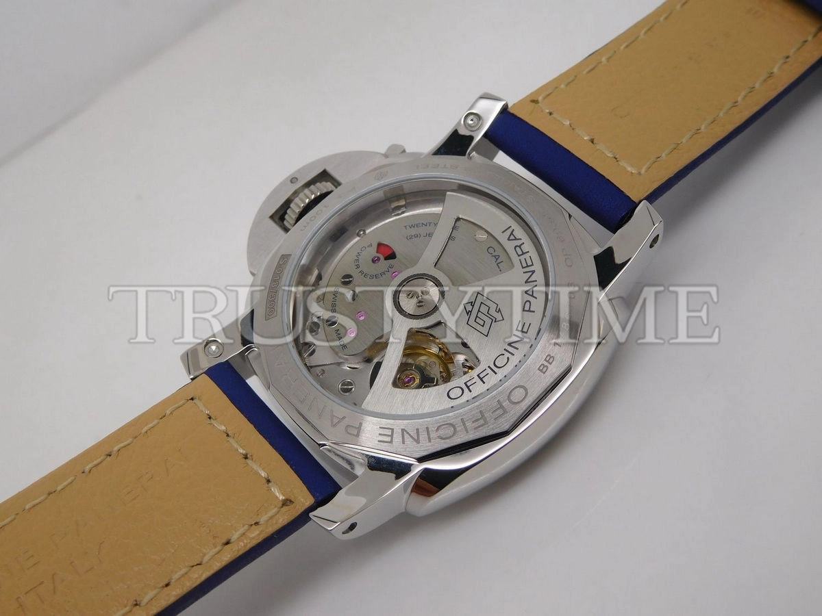 Копия часов Panerai Luminor 1950 3 Days GMT Automatic Acciaio Boutique Blue 42mm PAM00688 Арт.PN-0711