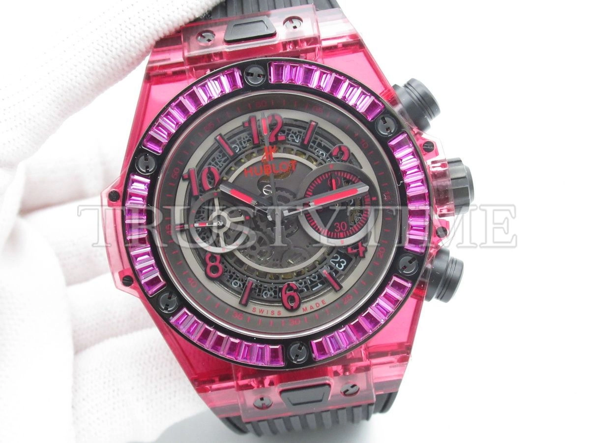 Копия часов Hublot Big Bang Unico Red Sapphire Baguettes 45mm 411.JR.4901.RT.1902 Арт.HB-0436