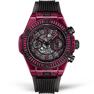 Копия часов Hublot Big Bang Unico Red Sapphire Baguettes 45mm 411.JR.4901.RT.1902 Арт.HB-0436