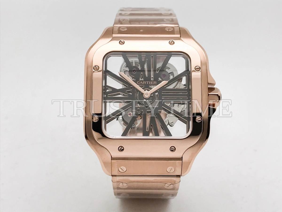 Копия часов Cartier Santos de Cartier Large Skeleton 40mm WHSA0016 Арт.CR-0988
