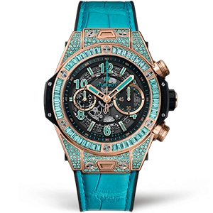 Копия часов Hublot Big Bang Unico White Gold Paraiba 45mm 411.OX.1189.LR.0919 Арт.HB-0443