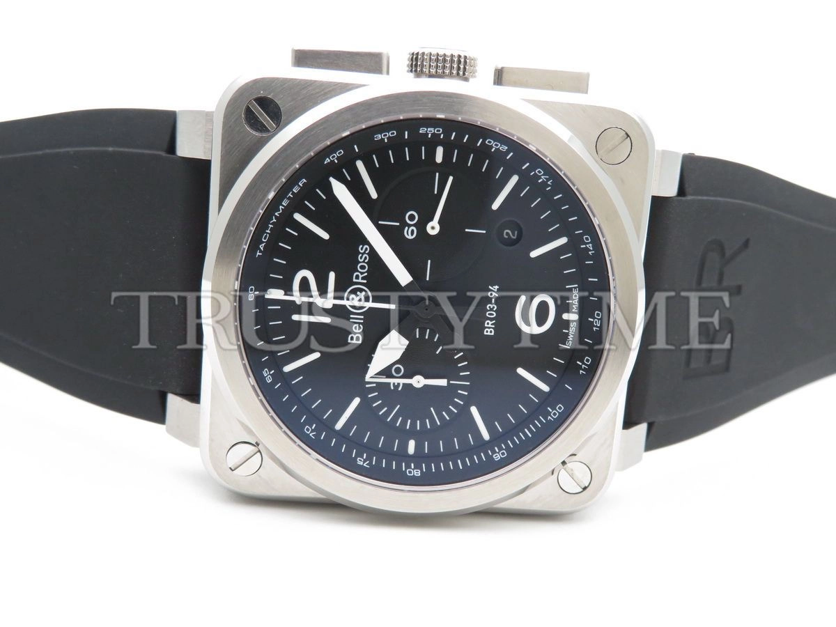 Копия часов Bell & Ross BR 03-94 Steel Chronograph BR0394-BL-SI/SCA Арт.BR-0256