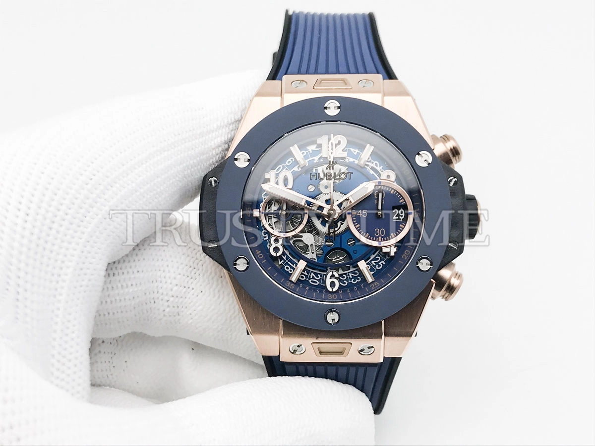 Копия часов Hublot Big Bang Unico King Gold Blue Ceramic 42mm 441.OL.5181.RX Арт.HB-1232